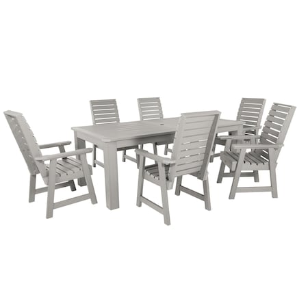 Highwood Usa Weatherly 7pc Rectangular Outdoor Patio Furniture Dining Set 84 x 42 AD-ST7WL1CO5AA-HGR